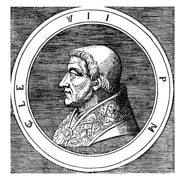 Pope Clement VII, vintage illustration