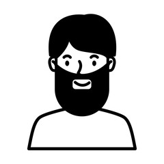 Obraz na płótnie Canvas man with beard avatar character line style