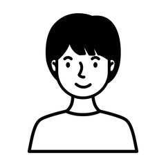 man avatar character line style