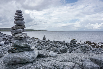 stack of stones on the beach
