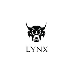 lynx head black logo icon designs © Alpha Vector