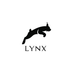 lynx jump black logo icon designs © Alpha Vector