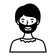man with beard avatar character line style