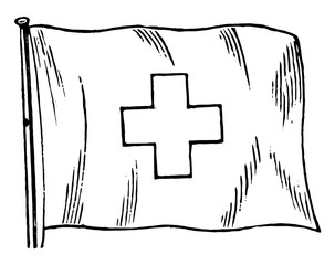 Swiss Flag, vintage illustration