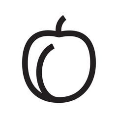 Peach icon,vector illustration. Flat design style. vector peach icon illustration isolated on White background, peach icon Eps10. peach icons graphic design vector symbols