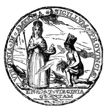 recommend clip art: The Colonial Seal of Virginia, vintage illustration