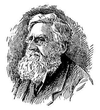 Alfred Russel Wallace, vintage illustration