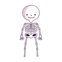 happy halloween celebration skeleton cartoon character