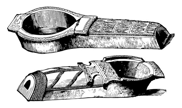 Glazed Coffins, from Warka vintage illustration.