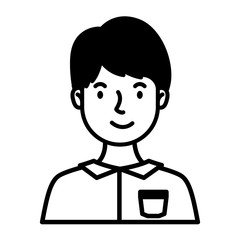 man avatar character line style