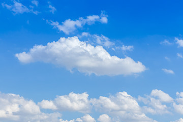 Abstract photo of scenic beautiful bright blue sky with cloud. Use as background and wallpaper with copy space.