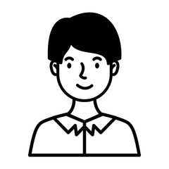 man avatar character line style