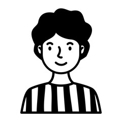 man avatar character line style