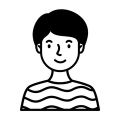 man avatar character line style