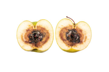 Naklejka na ściany i meble Both halves of one rotten apple