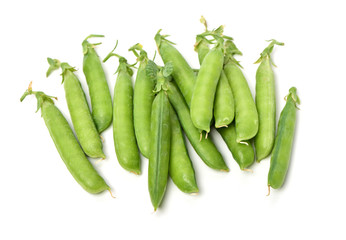 Fresh peas isolated on white background 