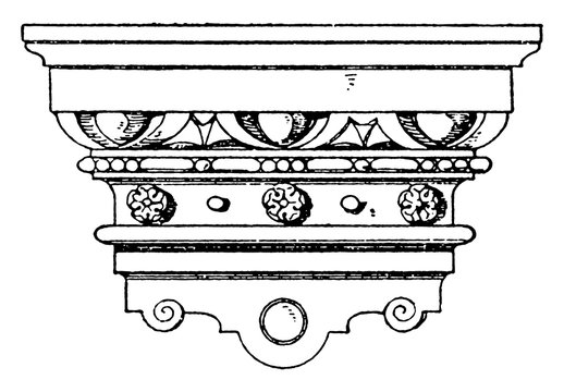 recommend clip art: Renaissance Console, polished nickel,  vintage engraving.