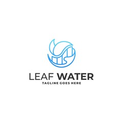 Leaf with Water Designs Concept illustration Vector Template.