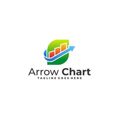 Arrow With Chart Designs Concept illustration Vector Template.