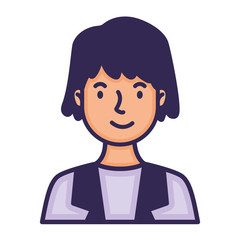 woman avatar character fill style