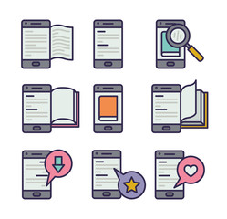bundle of electronic books in smartphones