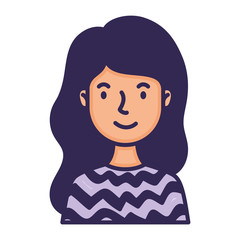 woman avatar character fill style