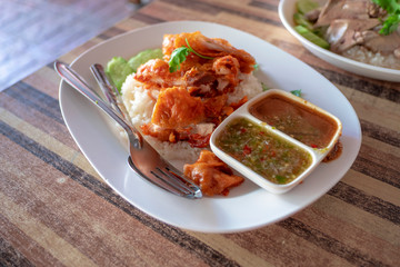 rice with chicken fried