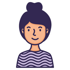 woman avatar character fill style