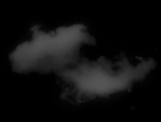 White clouds on black background