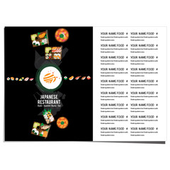 bento sushi set japanese food restaurant menu template design graphic