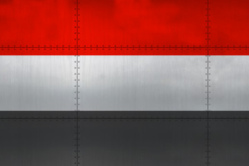 Flag of Yemen on metal