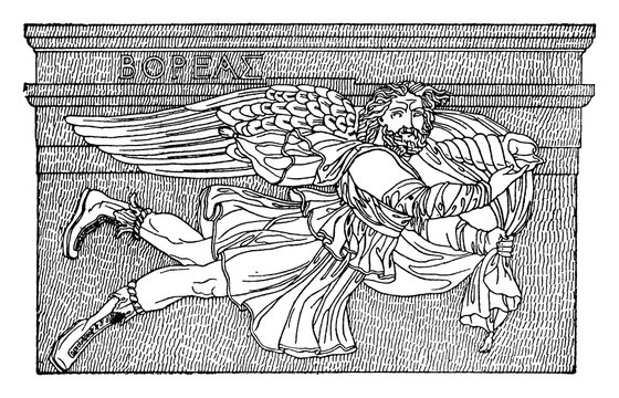Boreas vintage illustration.