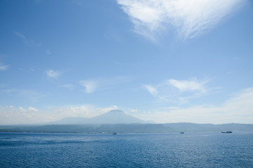 blue sea and Volcano mountain, East Java, Indonesia