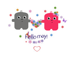 Season. Sticker of the month. Cartoon funny character