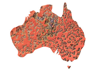 Australia map with arid background