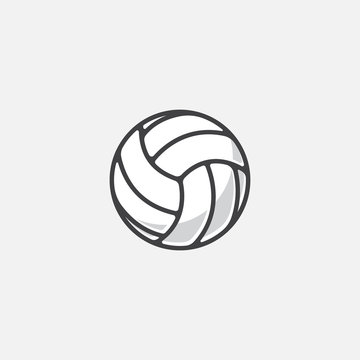 Volleyball logo element, vector volley ball icon, sport sign template, summer beach ball, vector illustration, volleyball ball outline vector icon