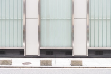 Fototapeta premium street wall background ,Industrial background, empty grunge urban street with warehouse brick wall