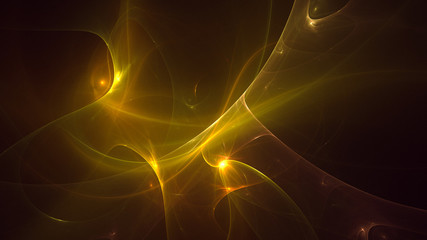 Fractal 3D rendering abstract gold bright background