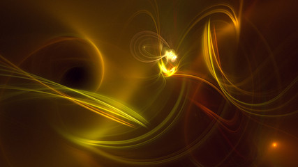 Fractal 3D rendering abstract gold bright background
