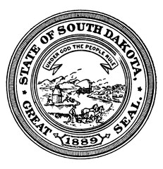 The Great Seal of the State of South Dakota, 1889, vintage illustration