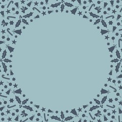 Winter frame (border). Christmas design. Best for Christmas / New Year greeting cards, invitation templates, posters, banners. Vector illustration