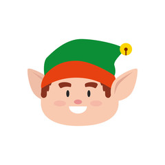 elf christmas with hat isolated icon vector illustration design