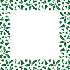 Obraz premium Winter frame (border). Christmas design. Best for Christmas / New Year greeting cards, invitation templates, posters, banners. Vector illustration