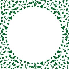 Winter frame (border). Christmas design. Best for Christmas / New Year greeting cards, invitation templates, posters, banners. Vector illustration