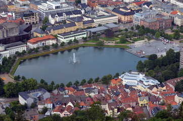 Fototapeta na wymiar Bergen aerial panoramic view. Norway
