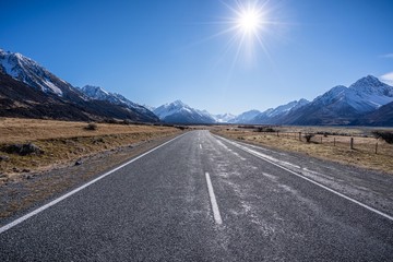 Scenic view of Aoraki or Mount Cook, New Zealand
