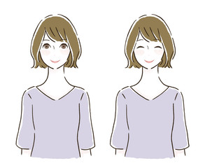 手書き風の女性イラスト