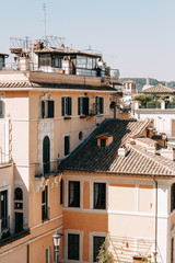Obraz premium Architecture and buildings of old Italy. Evening panorama of the streets of Rome.