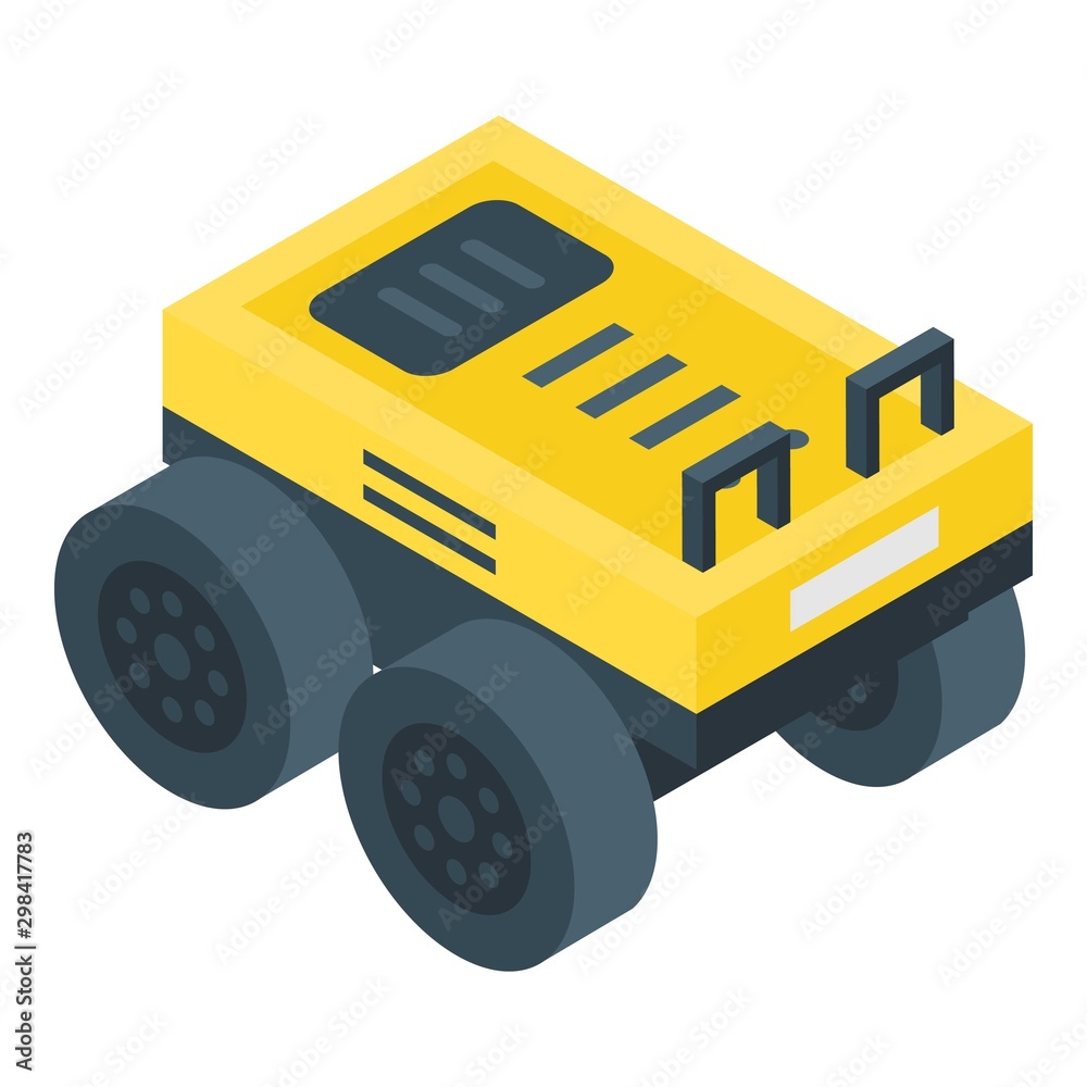 Poster smart farming robot icon. isometric of smart farming robot vector icon for web design isolated on wh