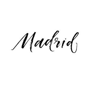 Madrid hand drawn phrase. Modern vector brush calligraphy. Ink illustration with hand-drawn lettering. 